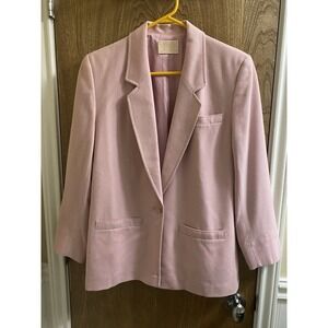 Vintage Pendleton Wool Light Pink Collared Blazer Jacket Women's Size 8 80s 90s